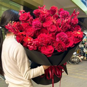 s50 bó hoa hồng lạc thần tone hồng xinh xắn giao nhanh bắc ninh